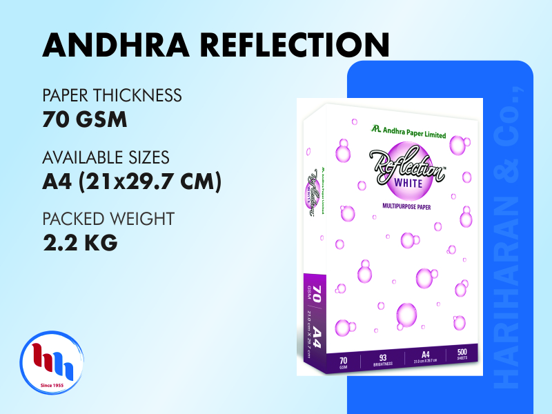 Andhra Reflection 70 GSM - Andhra Printing Paper Wholesale