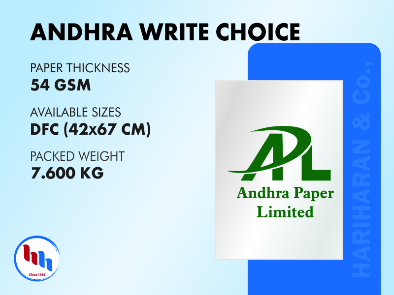Andhra Write Choice 54 GSM - Andhra Writing Paper Distributor