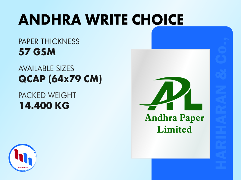 Andhra Write Choice 57 GSM - Andhra Writing Paper Supplier Coimbatore