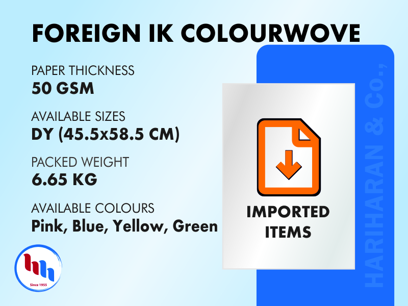 Foreign IK Colourwove Imported Coloured Paper