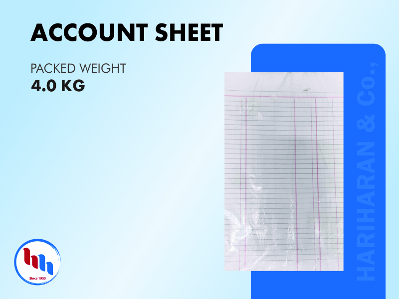 SPB Account Sheet - Seshasayee Ledger & Accounting Paper Distributor