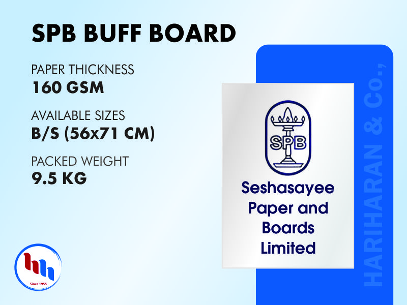 SPB Buff Board 160 GSM - Seshasayee Buff Board Wholesale Supplier Coimbatore