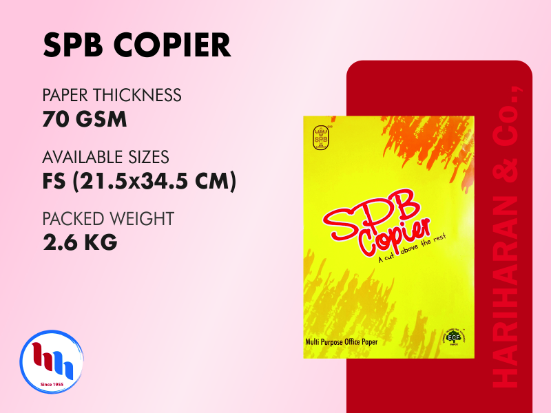 SPB Copier FS 70 GSM - Foolscap Size Copier Seshasayee Paper
