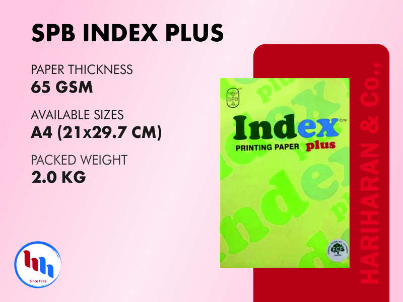 SPB Index Plus 65 GSM - SPB Paper Wholesale Supplier Coimbatore