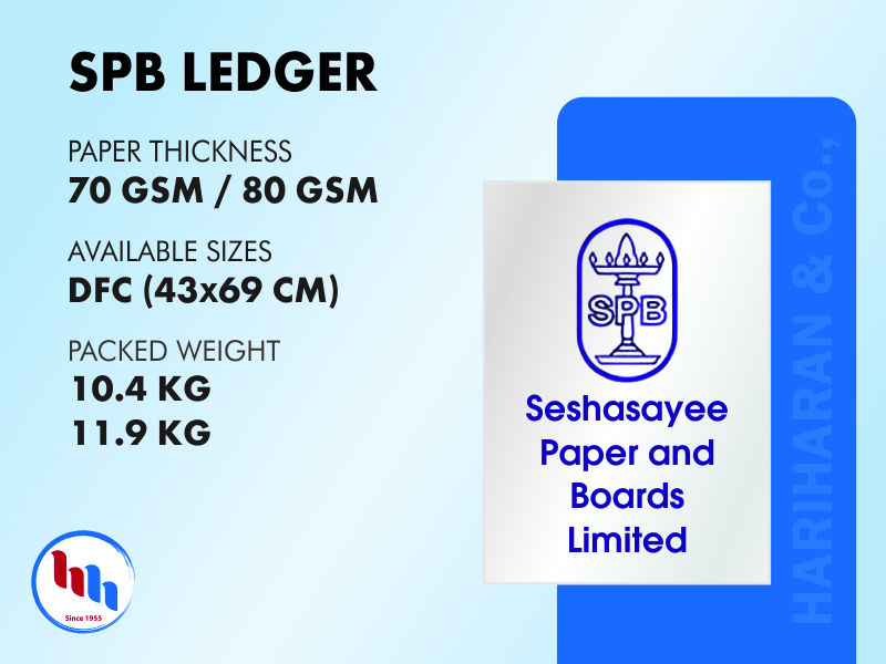 SPB Ledger 70/80 GSM - Seshasayee Ledger Paper Wholesale