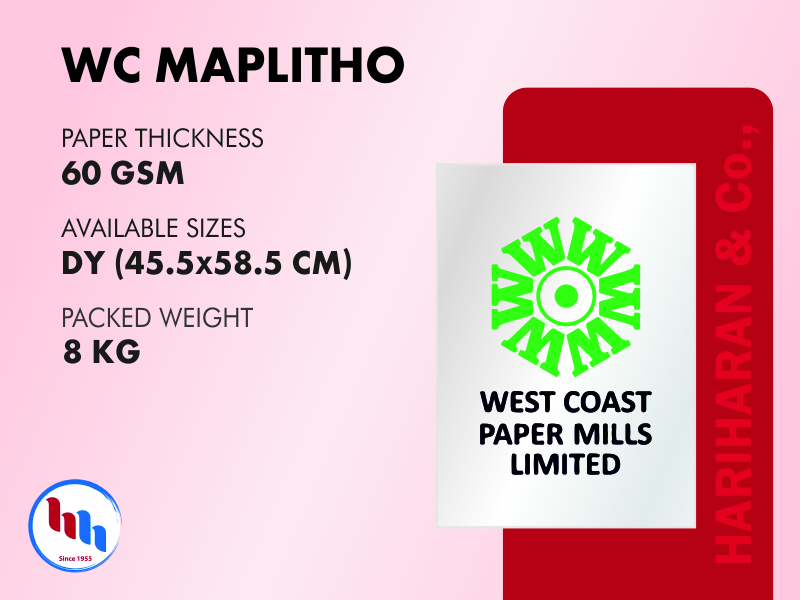 West Coast MAPLITHO 65 GSM Offset Printing Paper